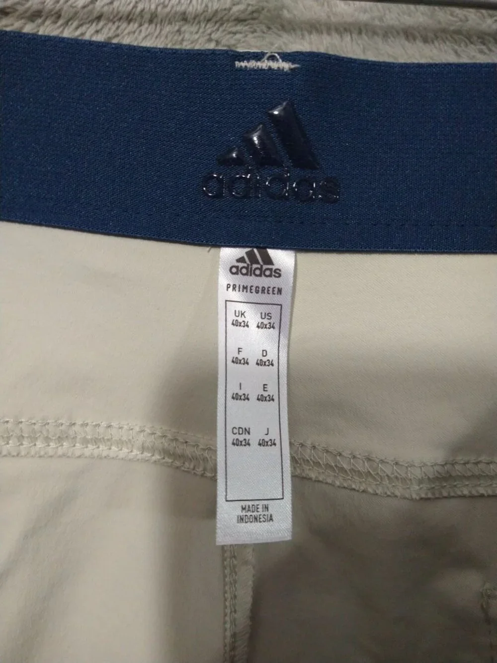 Adidas Primegreen Golf Pants Mens 40x34 Khaki Stretch Performance Tapered Leg
